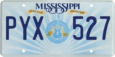 MS license plate PYX527
