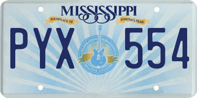 MS license plate PYX554