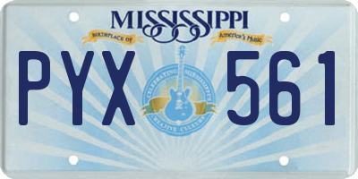 MS license plate PYX561