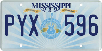 MS license plate PYX596