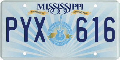 MS license plate PYX616