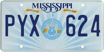 MS license plate PYX624