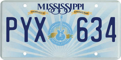 MS license plate PYX634