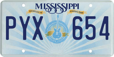 MS license plate PYX654