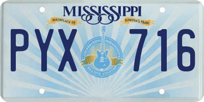 MS license plate PYX716