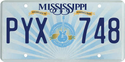 MS license plate PYX748
