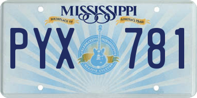 MS license plate PYX781