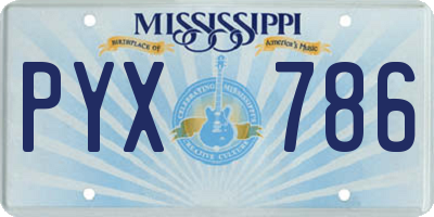 MS license plate PYX786