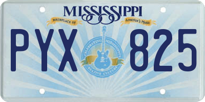MS license plate PYX825