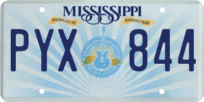 MS license plate PYX844