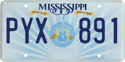 MS license plate PYX891