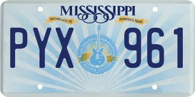 MS license plate PYX961