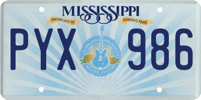 MS license plate PYX986