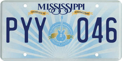 MS license plate PYY046