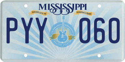 MS license plate PYY060