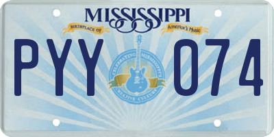 MS license plate PYY074