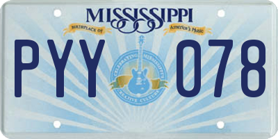 MS license plate PYY078