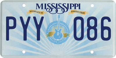 MS license plate PYY086