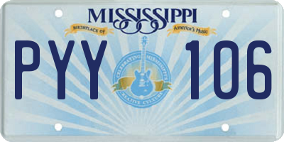 MS license plate PYY106