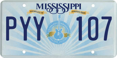 MS license plate PYY107