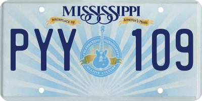 MS license plate PYY109