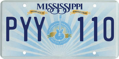 MS license plate PYY110