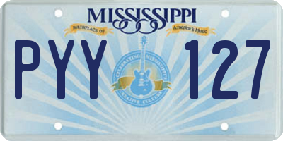 MS license plate PYY127