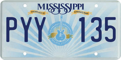 MS license plate PYY135