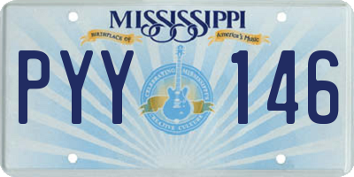 MS license plate PYY146
