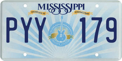 MS license plate PYY179