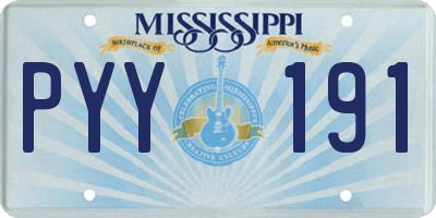 MS license plate PYY191