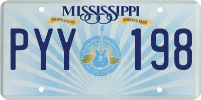 MS license plate PYY198