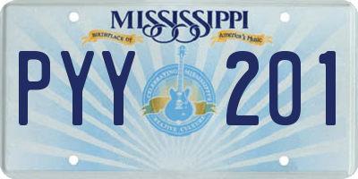 MS license plate PYY201