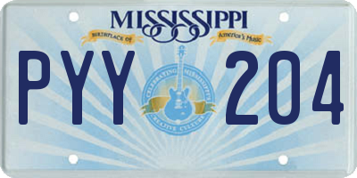 MS license plate PYY204