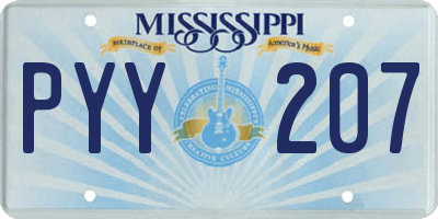 MS license plate PYY207