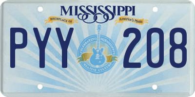 MS license plate PYY208