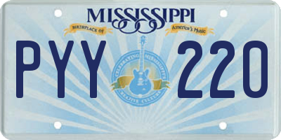 MS license plate PYY220