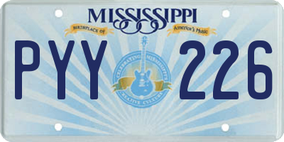 MS license plate PYY226