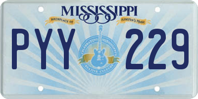 MS license plate PYY229