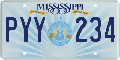 MS license plate PYY234