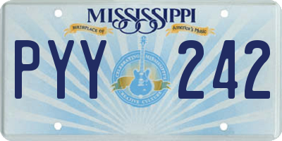 MS license plate PYY242