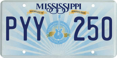 MS license plate PYY250