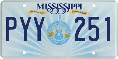 MS license plate PYY251