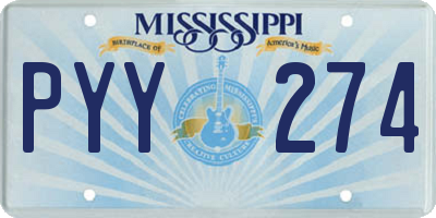MS license plate PYY274