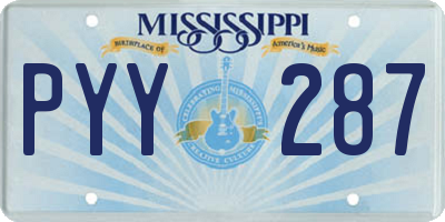 MS license plate PYY287
