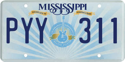 MS license plate PYY311