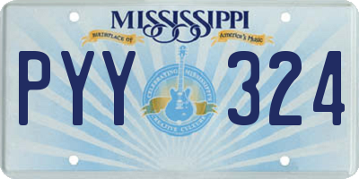 MS license plate PYY324