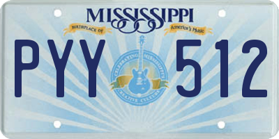 MS license plate PYY512