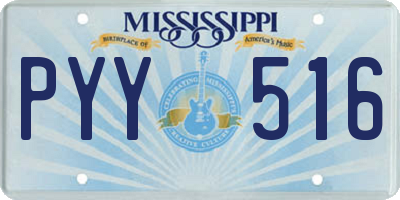 MS license plate PYY516