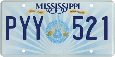 MS license plate PYY521
